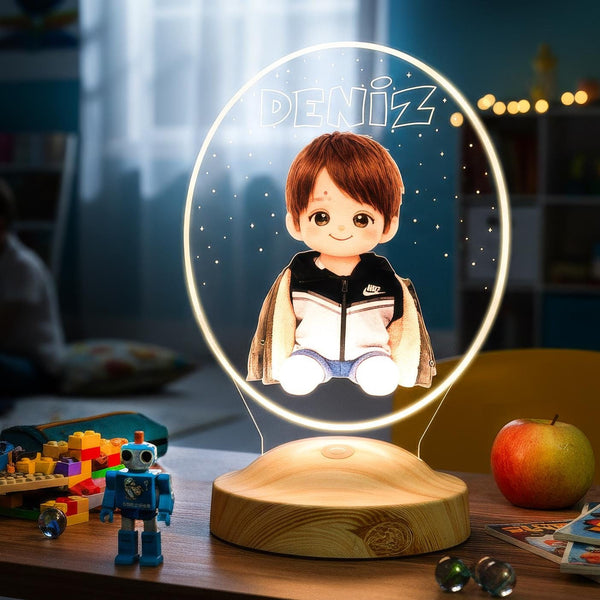 Custom Plush Portrait LED Lamp, AI Photo Gift, Personalized Kids Night Light by Drn Gift Store