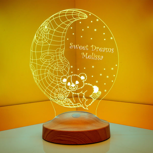 Personalized Night Light with Moon, Moon Nursery Decor, Gift for Kids by Drn Gift Store