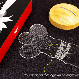 Personalized Balloon LED Lamp, Custom Birthday Night Light, Engraved Gift by Drn Gift Store