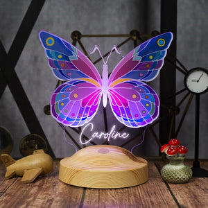 Personalized Butterfly Night Light: Custom Name Lamp for Butterfly Lovers by Drn Gift Store