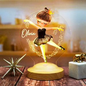 Ballerina Gift Night Light for Girl Personalized, Ballet Lamp by Drn Gift Store