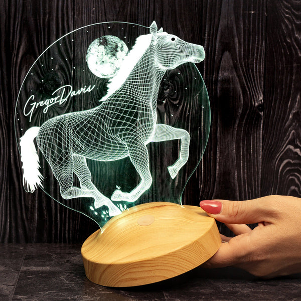 Horse 3D LED Lamp, Gift for Horse Lovers, Horse Art, Horseman Gifts by Drn Gift Store