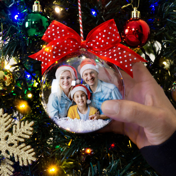 Baby's First Christmas Ball with Photo, Personalized Christmas Ornament by Drn Gift Store