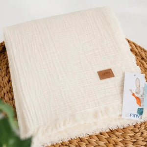 Cloud Muslin Baby Blanket, 35x43 in by LaFiny