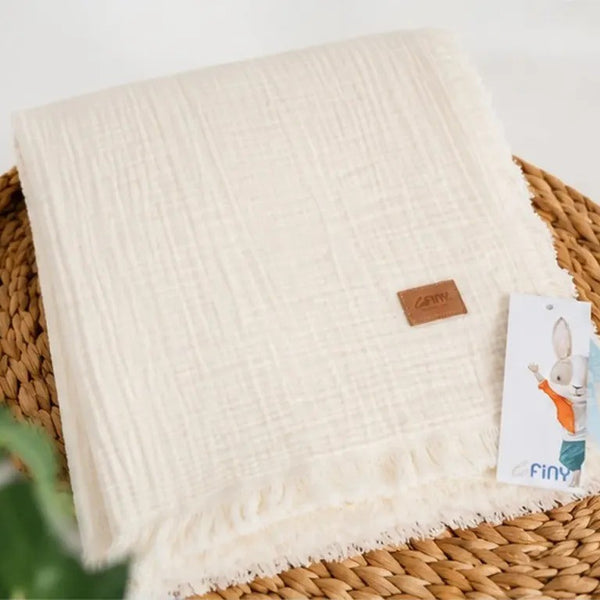 Cloud Muslin Baby Blanket, 35x43 in by LaFiny