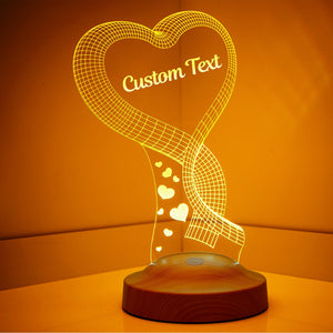 Personalized Anniversary Gift, 3D Heart Night Light, Valentines Gift by Drn Gift Store