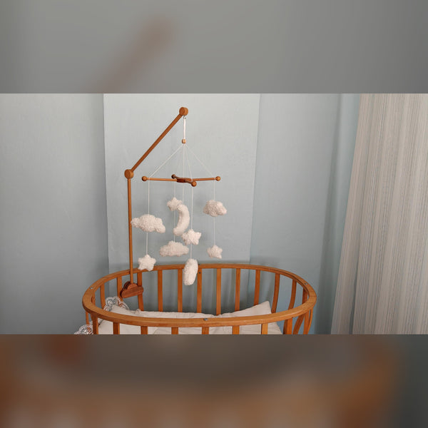 Boucle Baby Mobile: Celestial Moon, Cloud & Star Nursery Decor