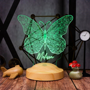 Butterfly Custom Night Light, Personalised Night Light with Name by Drn Gift Store
