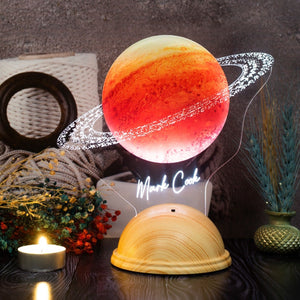 Personalized Saturn Planet Lamp, Saturn Planet Led Lamp by Drn Gift Store