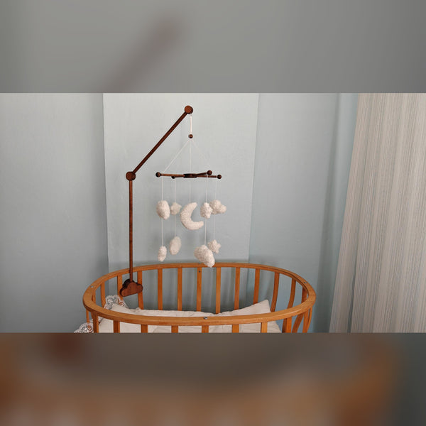 Boucle Baby Mobile: Celestial Moon, Cloud & Star Nursery Decor