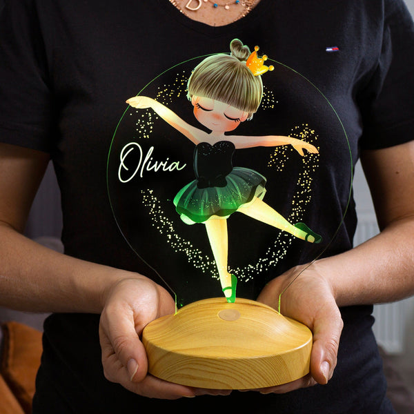 Ballerina Gift Night Light for Girl Personalized, Ballet Lamp by Drn Gift Store