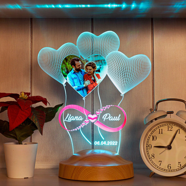Engraved 3D Photo Night Light, Personalized Couple Gift, Custom Night Light by Drn Gift Store