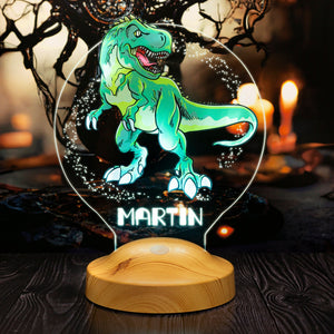 Personalized Dinosaur LED Sign, Gifts for kids, T-Rex Night light for kid by Drn Gift Store