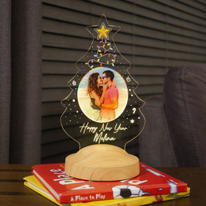 Personalized Christmas Tree Photo LED Lamp, Custom Engraved Gift by Drn Gift Store