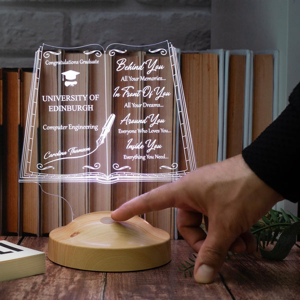 Personalized Graduation LED Lamp, Graduation Day Gift by Drn Gift Store