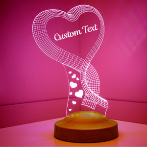 Personalized Anniversary Gift, 3D Heart Night Light, Valentines Gift by Drn Gift Store