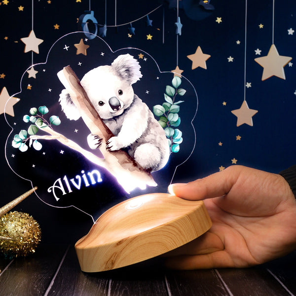 KOALA Night Light Personalized, Lovely Koala Gift for Baby With Name by Drn Gift Store