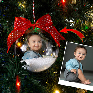 Custom Photo Christmas Ball Ornament by Drn Gift Store