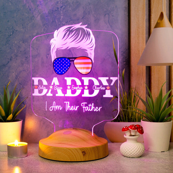 Personalized LED Table Lamp, Father's Day Gift with Kids Names by Drn Gift Store