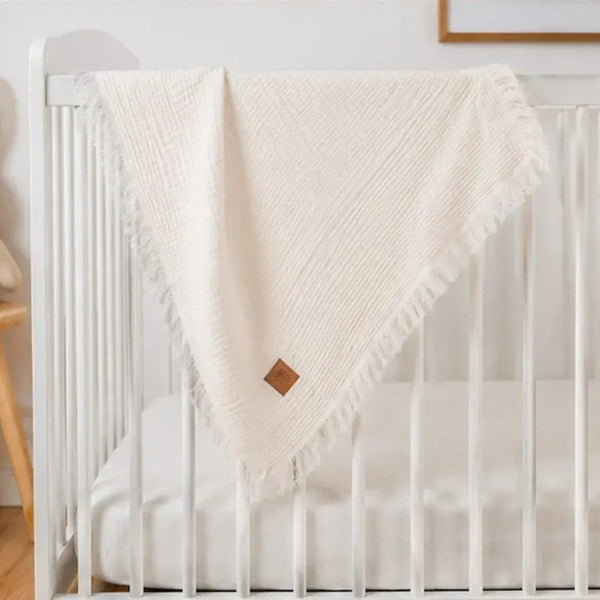 Cloud Muslin Baby Blanket, 35x43 in by LaFiny