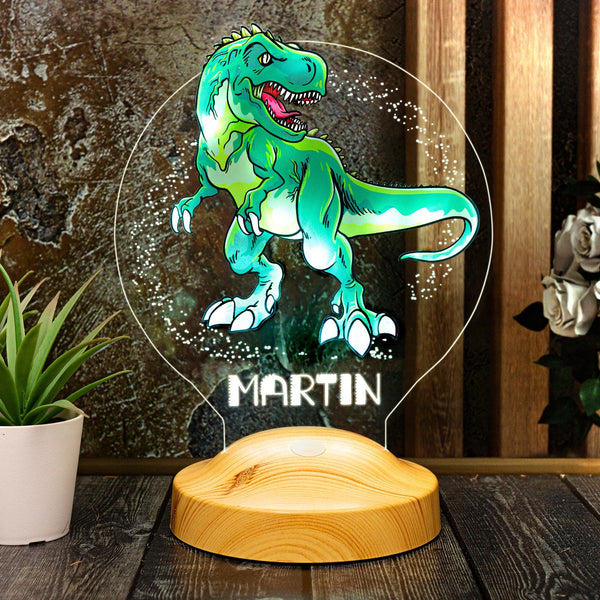 Personalized Dinosaur LED Sign, Gifts for kids, T-Rex Night light for kid by Drn Gift Store