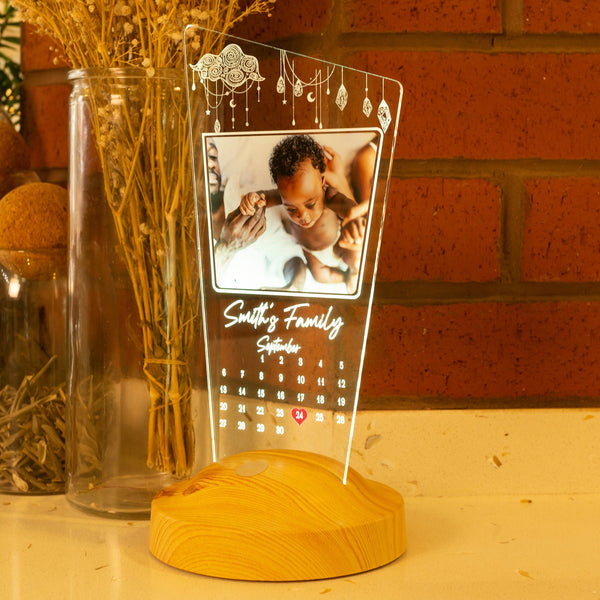 Personalized Photo Calendar Night Light, Newborn Gift by Drn Gift Store