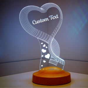 Personalized Anniversary Gift, 3D Heart Night Light, Valentines Gift by Drn Gift Store