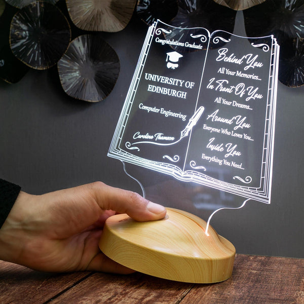 Personalized Graduation LED Lamp, Graduation Day Gift by Drn Gift Store