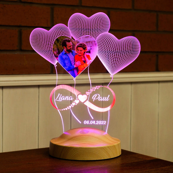 Engraved 3D Photo Night Light, Personalized Couple Gift, Custom Night Light by Drn Gift Store
