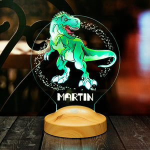 Personalized Dinosaur LED Sign, Gifts for kids, T-Rex Night light for kid by Drn Gift Store