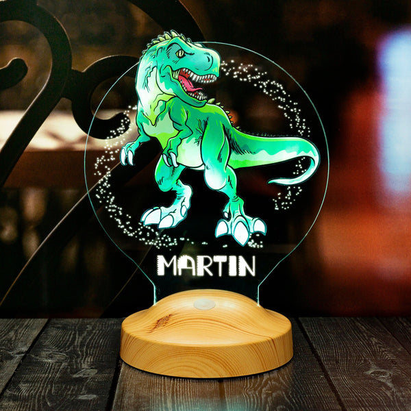 Personalized Dinosaur LED Sign, Gifts for kids, T-Rex Night light for kid by Drn Gift Store