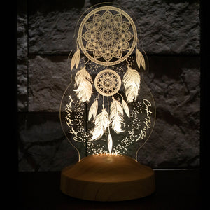 Personalized Dreamcatcher Night Light, Custom LED Lamp by Drn Gift Store