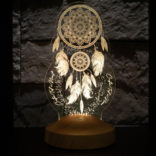 Personalized Dreamcatcher Night Light, Custom LED Lamp by Drn Gift Store