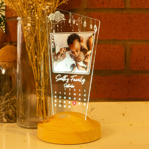 Personalized Photo Calendar Night Light, Custom LED Lamp by Drn Gift Store