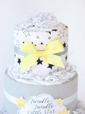 Baby Blossom Company Moon Diaper Cake 35 Pampers Size 1 Three Cotton Blankets