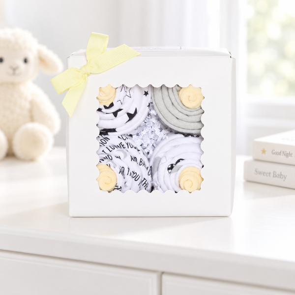 Baby Blossom Company Baby Neutral Cupcake Set Moon 2 socks 4 blankets