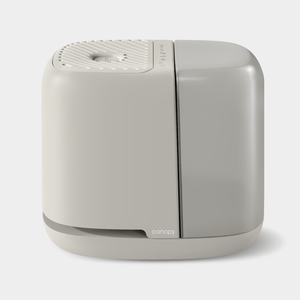 "Bedside Humidifier 2.0 in angle view, perfect for baby's room to ensure optimal moisture and comfort."