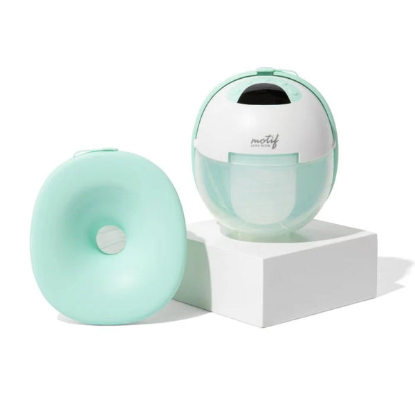 Motif Aura Glow Wearable Breast Pump - discreet, efficient electric breast pump for nursing mothers.
