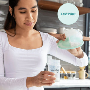 Motif Aura Glow wearable breast pump in angle 7, showcasing its sleek design and portability for breastfeeding moms.