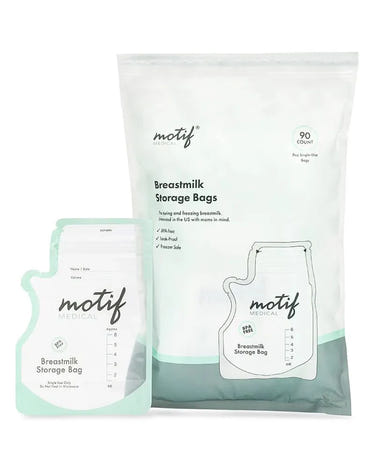 Motif Milk Storage Bags for safe and convenient breast milk storage, ideal for feeding and nursing.