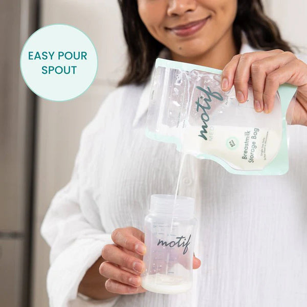 Motif Milk Storage Bags in Angle 3, ideal for safe breast milk storage and feeding convenience.