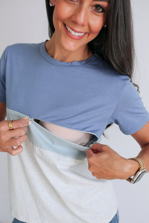 Classic Fit Invisible Zip Breastfeeding Tee