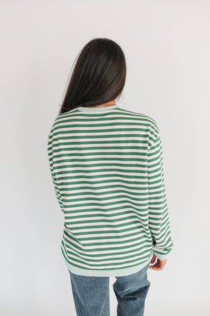 Oversized Fit Freestyle Stripe Breastfeeding Sweatshirt - EXTENDED CHART
