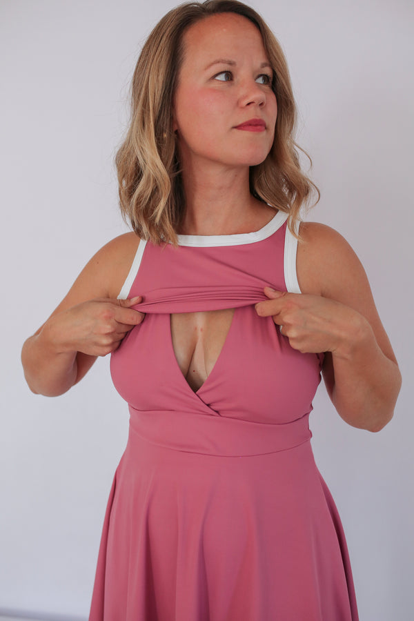 The Courtside Nursing Tennis Dress – Breastfeeding Friendly