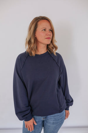 Big Hug Vertical Zip Breastfeeding Crewneck