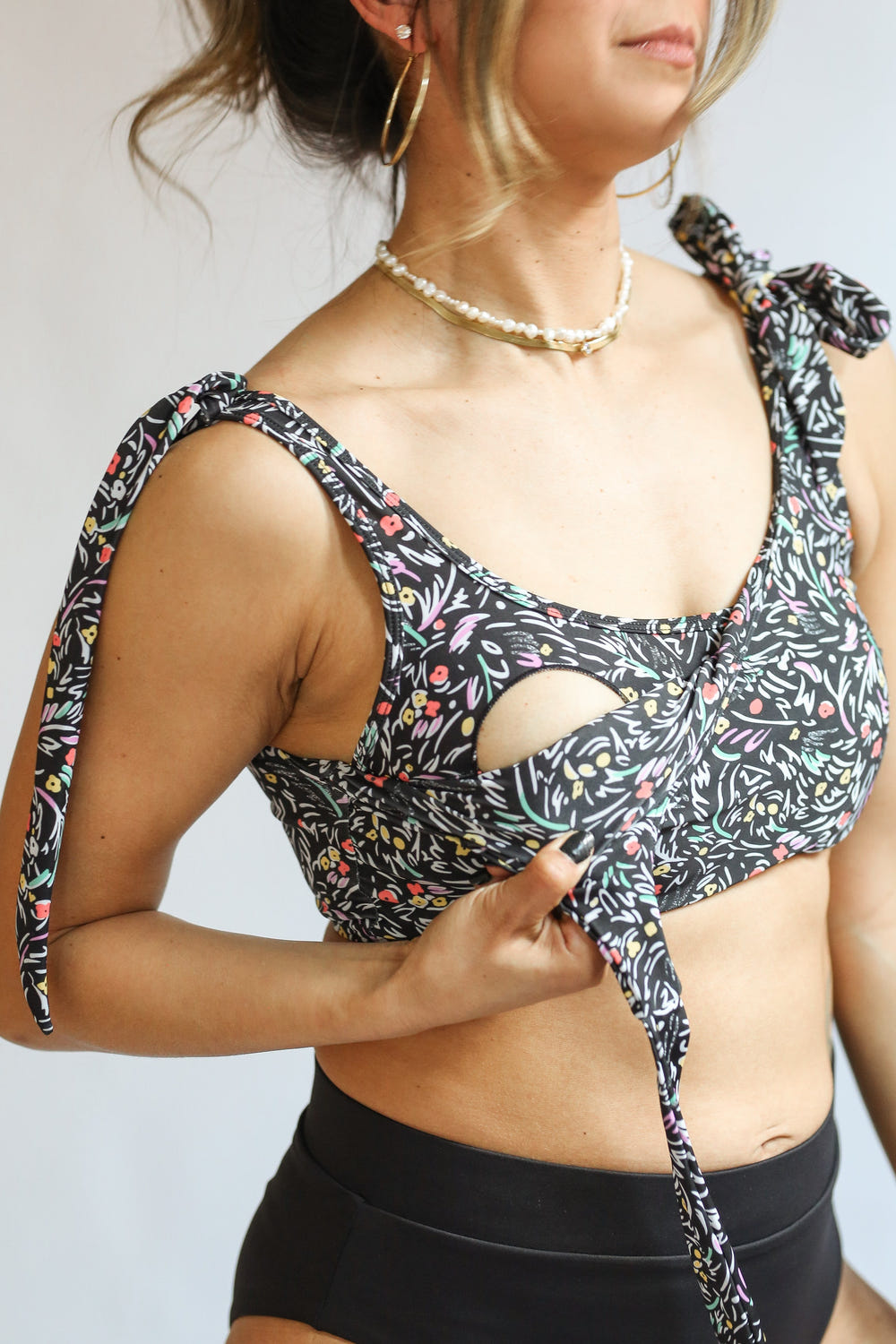 Tie Shoulder Breastfeeding Swimsuit Top | FINAL SALE
