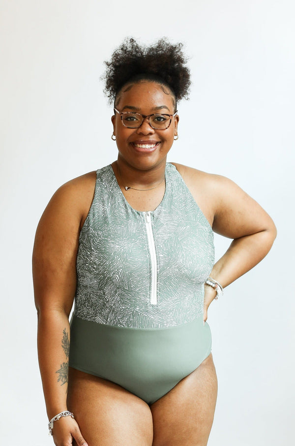 One Piece Zip Up Breastfeeding Swimsuit | FINAL SALE
