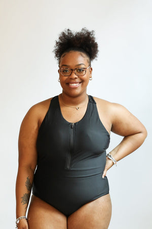 One Piece Zip Up Breastfeeding Swimsuit | FINAL SALE