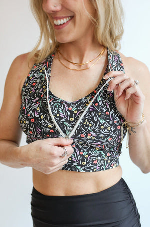 Crop Zip Up Breastfeeding Swimsuit Top | FINAL SALE
