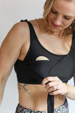 Tie Shoulder Breastfeeding Swimsuit Top | FINAL SALE